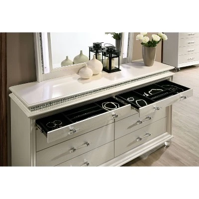 2pc Granite Nightstand And Dresser Set Pearl White - HOMES: Inside + Out - Image 5