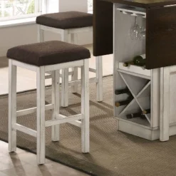 2pk Holmseth Counter Height Barstools Dark Walnut/Antique White - HOMES: Inside + Out