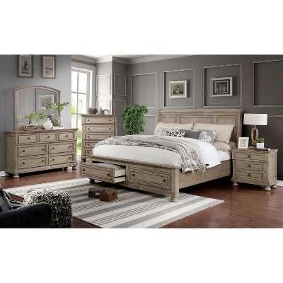 2pc Queen Earl Bedroom Set With Nightstand Gray - HOMES: Inside + Out - Image 3