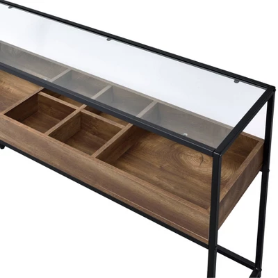 Reattie Glass Top Entryway Table Brown/Matte Black - HOMES: Inside + Out - Image 4