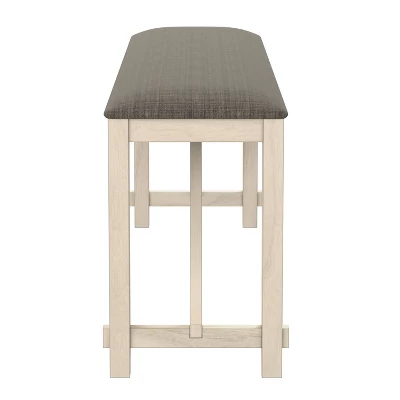 60" Altamont Padded Seat Counter Height Bench Ivory/Gray - HOMES: Inside + Out - Image 2