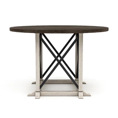 5pc Piker Round Dining Set Dark Walnut/Antique White - HOMES: Inside + Out - Image 3