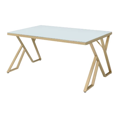 Jalama Glam Glass Top Gold Frame Dining Table - HOMES: Inside + Out - Image 5