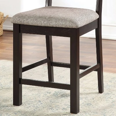 5pc Ulmar Counter Height Extendable Dining Table Set Dark Oak/Espresso - HOMES: Inside + Out - Image 3