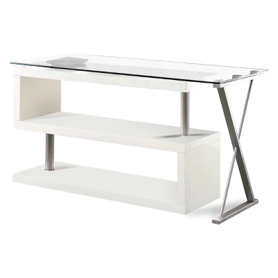 Nagini Swivel Computer Desk Glossy White - HOMES: Inside + Out - Image 2