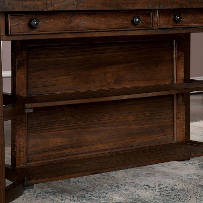 67" Foret Rustic Counter Height Dining Table Rustic Oak - HOMES: Inside + Out - Image 3