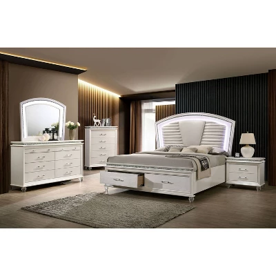2pc Granite Nightstand And Dresser Set Pearl White - HOMES: Inside + Out - Image 3