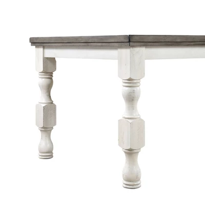 7pc Cambrien Rustic Farmhouse Dining Set Antique White/Gray - HOMES: Inside + Out - Image 3