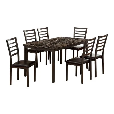 60" Larriston Faux Marble Top Dining Table Black - HOMES: Inside + Out - Image 3