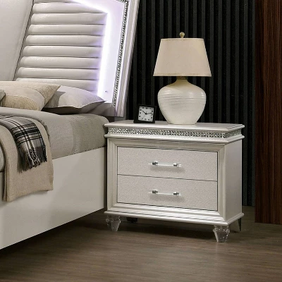 2pc Granite Nightstand And Chest Set Pearl White - HOMES: Inside + Out - Image 5