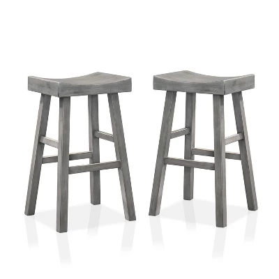 Set Of 2 29" Lille Seat Saddle Counter Height Barstools - HOMES: Inside + Out - Image 4