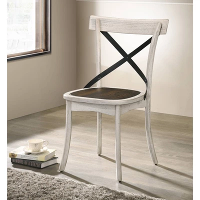 5pc Piker Round Dining Set Dark Walnut/Antique White - HOMES: Inside + Out - Image 7