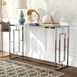 Marcha Glam Rectangle Sofa Table Chrome - HOMES: Inside + Out