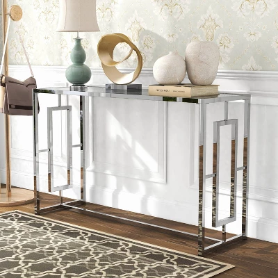 Marcha Glam Rectangle Sofa Table Chrome - HOMES: Inside + Out