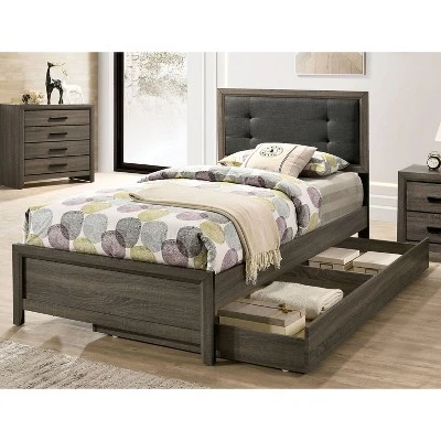 2pc Full Morningside Transitional Bed And Trundle Set Gray/Charcoal - HOMES: Inside + Out