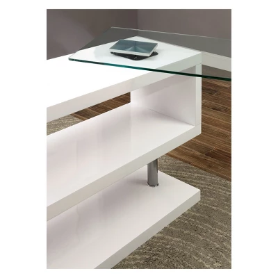 Nagini Swivel Computer Desk Glossy White - HOMES: Inside + Out - Image 4