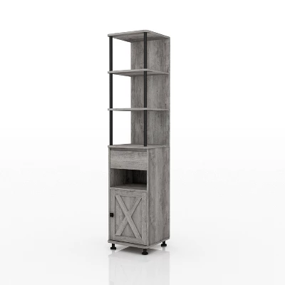 3pc Clander TV Stand And Bookcase Tower Set Vintage Gray Oak - HOMES: Inside + Out - Image 16