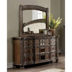 2pc Lellen Dresser And Mirror Set Rustic Natural Tone - HOMES: Inside + Out