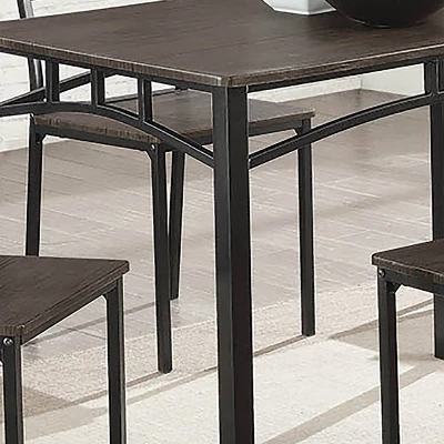 5pc Malsbary Industrial Dining Table Set Antique Brown - HOMES: Inside + Out - Image 2