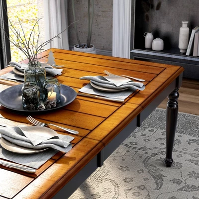 Jameson Country Style Extendable Dining Table Black/Oak - HOMES: Inside + Out - Image 5