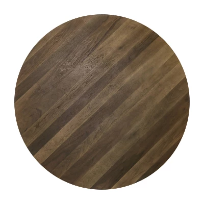 5pc Raven Transitional Round Dining Table Set Walnut/Dark Chocolate - HOMES: Inside + Out - Image 4