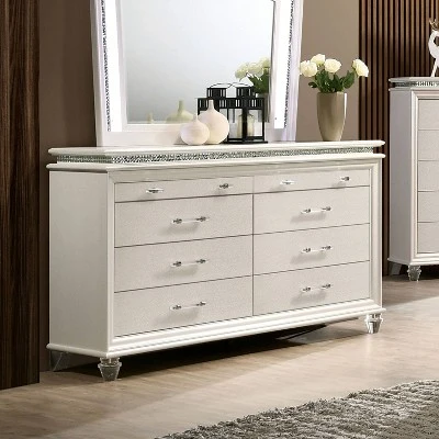 2pc Granite Nightstand And Dresser Set Pearl White - HOMES: Inside + Out - Image 4