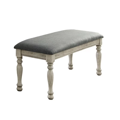 6pc Gordon Transitional Dining Set With Bench Gray/Beige - HOMES: Inside + Out - Image 3