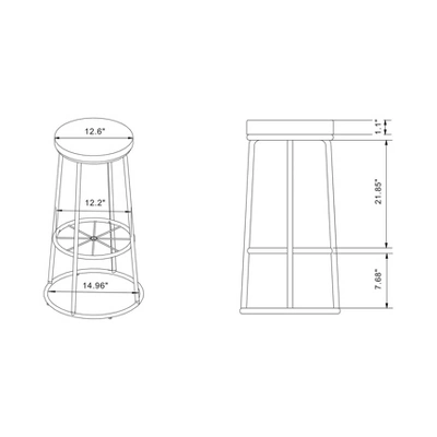 Set Of 2 33" Pilat Barstools With Wood Seat Light Gray - HOMES: Inside + Out - Image 4
