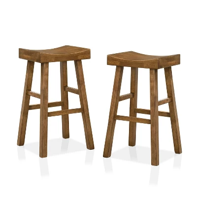 Set Of 2 29" Lille Seat Saddle Counter Height Barstools - HOMES: Inside + Out - Image 3