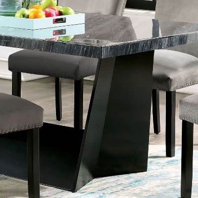 70" Westlie Rectangular Genuine Marble Top Dining Table Gray/Black - HOMES: Inside + Out - Image 2