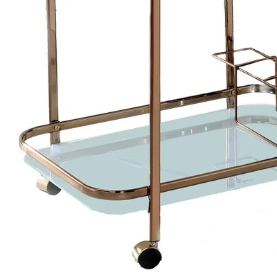 HOMES: Inside + Out Elleria Rectangular Metal Serving Cart Metal/Champagne - Image 2