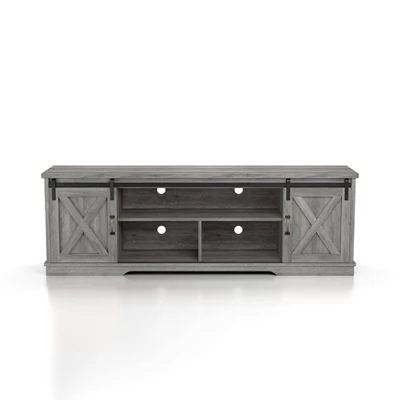 3pc Clander TV Stand And Bookcase Tower Set Vintage Gray Oak - HOMES: Inside + Out - Image 10