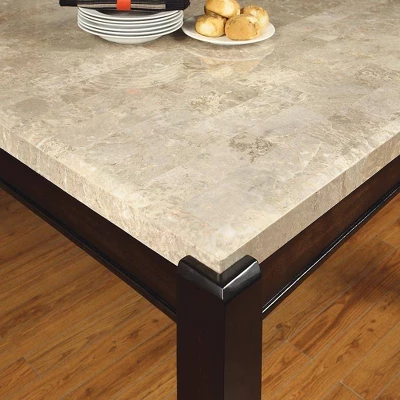 Lanbert Marble Table Top Dining Table Dark Walnut - HOMES: Inside + Out - Image 2