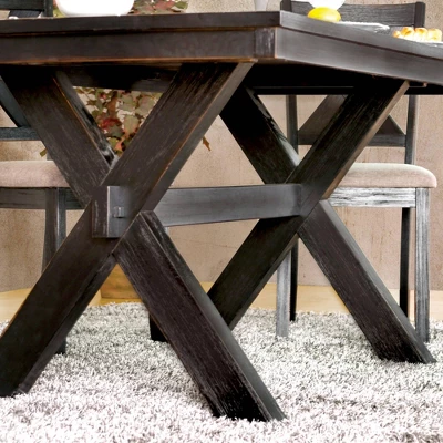 5pc Mount Rose Rustic Dining Table Set Brushed Black/Beige - HOMES: Inside + Out - Image 3
