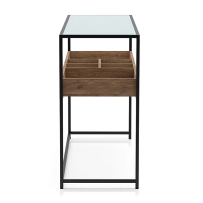 Reattie Glass Top Entryway Table Brown/Matte Black - HOMES: Inside + Out - Image 3