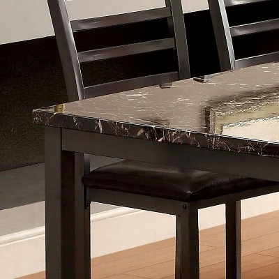 60" Larriston Faux Marble Top Dining Table Black - HOMES: Inside + Out - Image 2